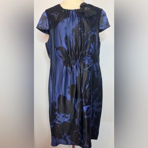 Taylor Dress 100% Silk Blue And Black